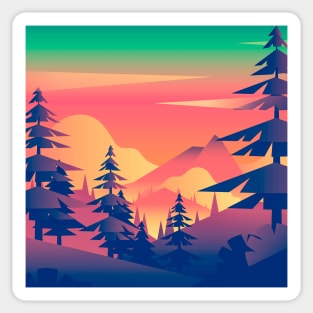 Mountain Sunset Sticker